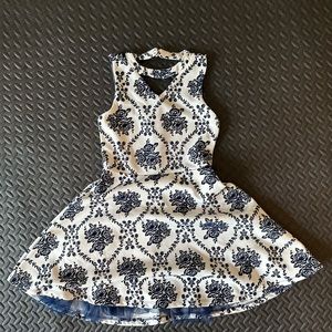 Beautees White & Navy Blue Dress
